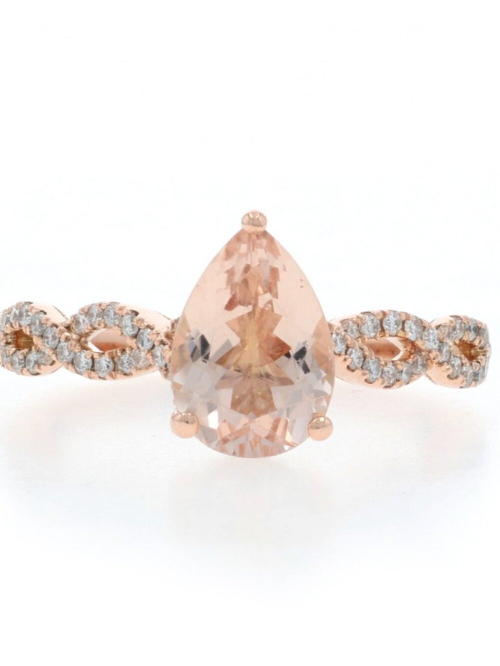 Neil Lane Morganite Diamond Ring - Rose Gold 14k Pear 2.93ctw